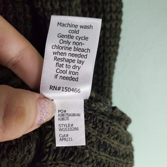 Market & Spruce Womens Olive Green Tabatha Waffle Knit Cardigan Sweater Size XXL - Picture 5 of 5